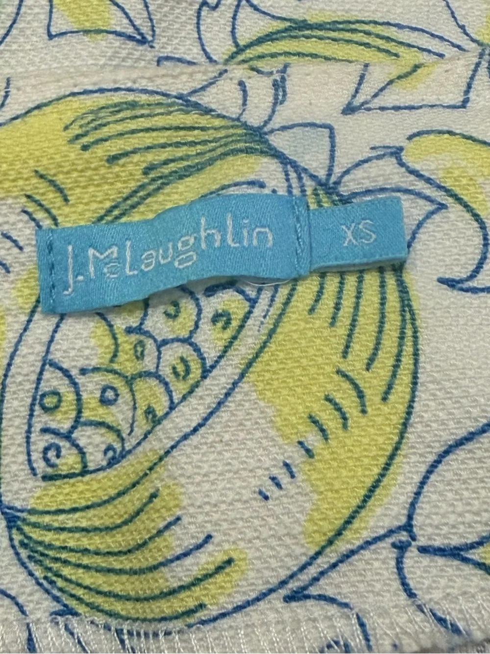 J.McLaughlin XS Addy Sleeveless Linen Button Front Lemon Print Blouse Top - Picture 3 of 7